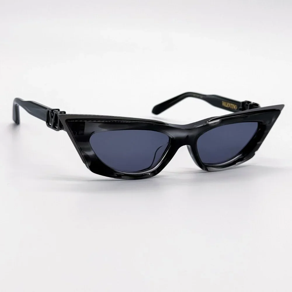 NEW VALENTINO V-GOLDCUT VLS-113B BLACK WOMEN CAT EYE SUNGLASSES VALENTINO